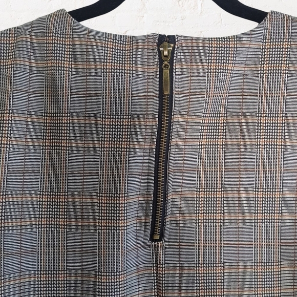 Soyaconcept Glen checkered dress with back zip and brown piped seam - Picture 4 of 9